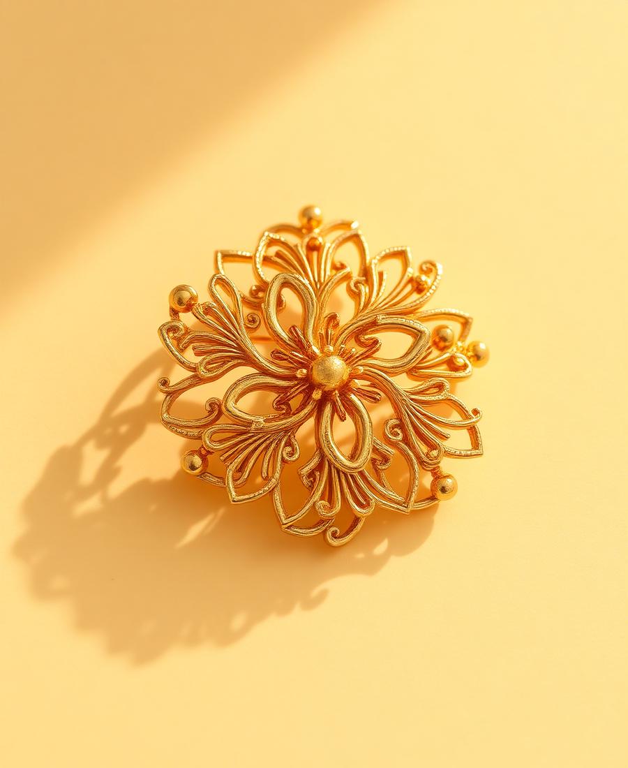 Gilt Sunflower Brooch